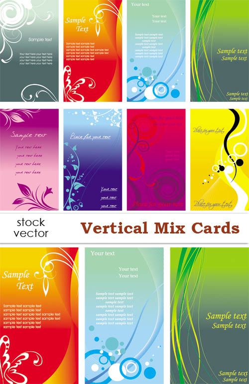 Stock vector - Vertical Mix Cards 2