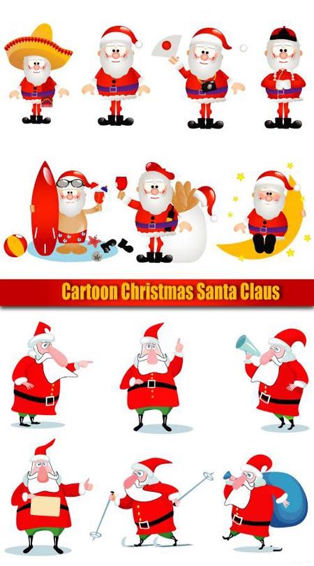 Stock vector - Cartoon Christmas Santa Claus 2 eps | JPEG Preview | 11,31 Mb ..