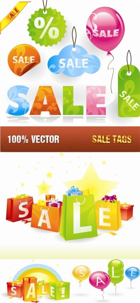 Stock vector - Colors Sale Tags