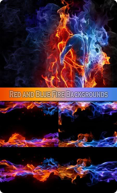 Red and Blue Fire Backgrounds