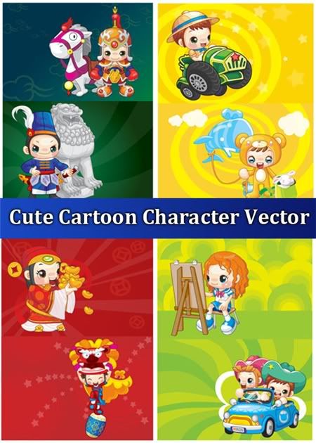 Cute Cartoon Characters Pictures. Stock Vectors - Cute Cartoon