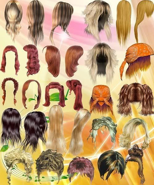 PSD Various woman hairstyles. Categories: PhotoShop