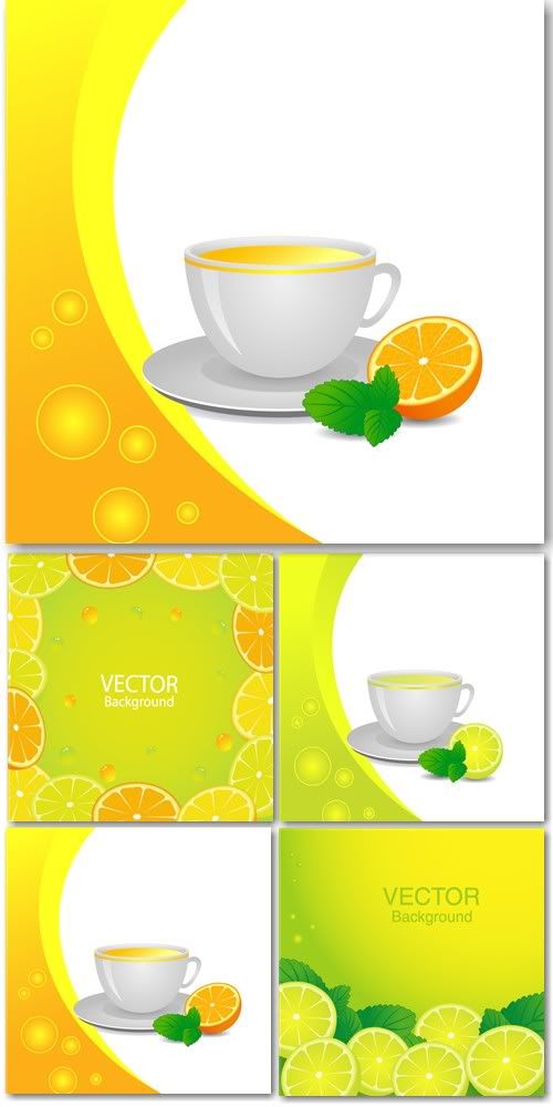 Stock vector - Citrus mix backgrounds