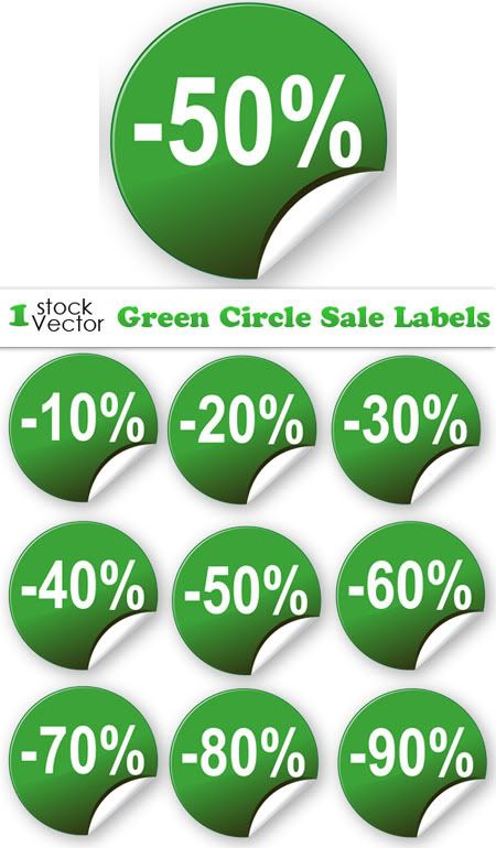 Stock Vectors - Green Circle Sale Labels