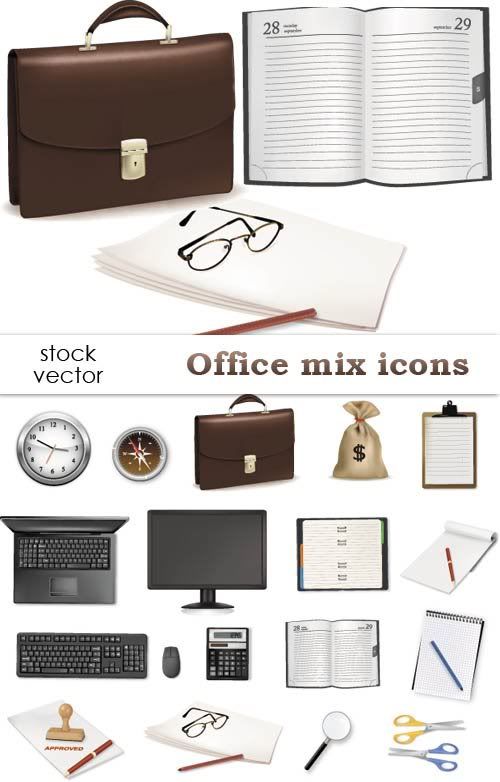 Stock vector - Office mix icons