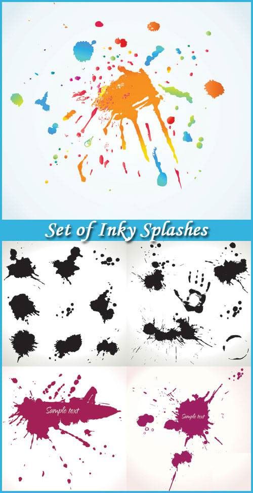 Stock Vectors - Set of Inky Splashes