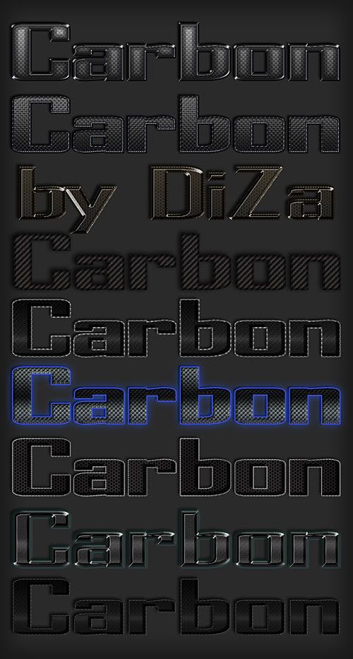 Carbon Text Styles for Photoshop