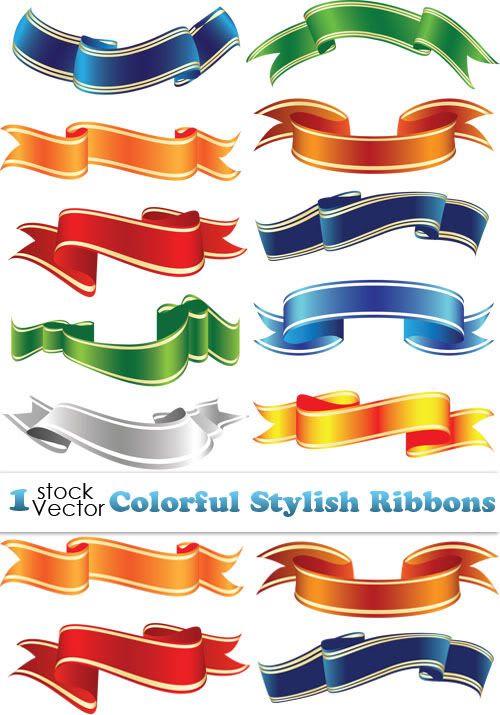 Stock Vectors - Colorful Stylish Ribbons