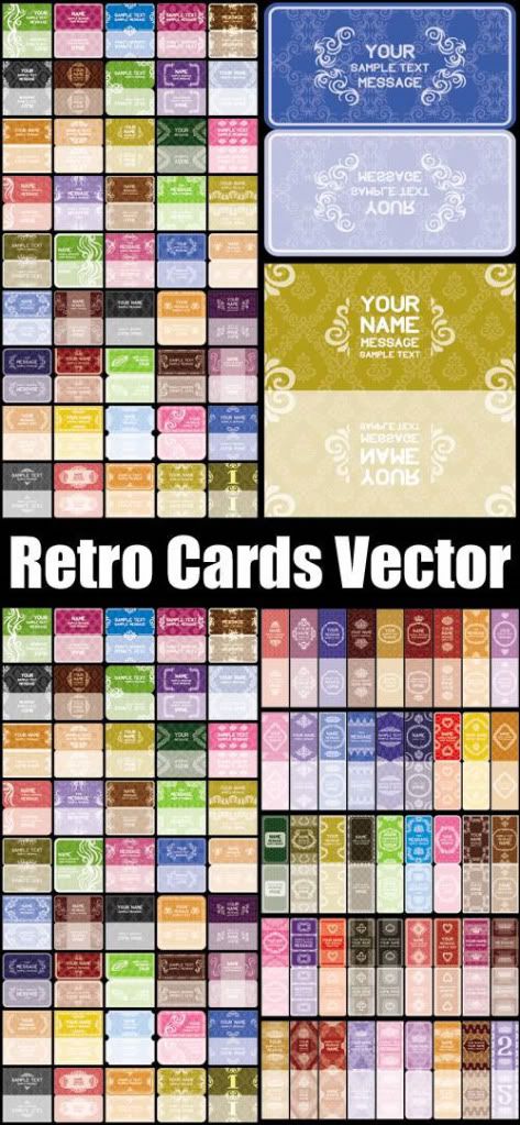 Stock vector - Retro Cards 