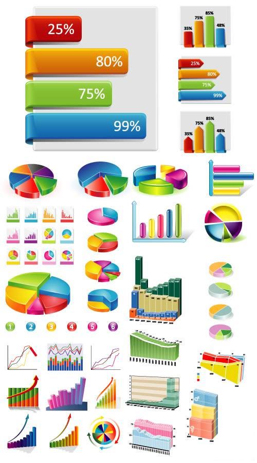 Stock vector - Graphs and charts 