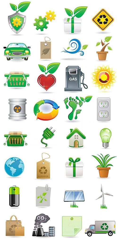 Stock vector - Environment icons set