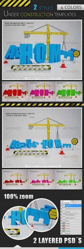 Under Construction Templates Styles, Colors