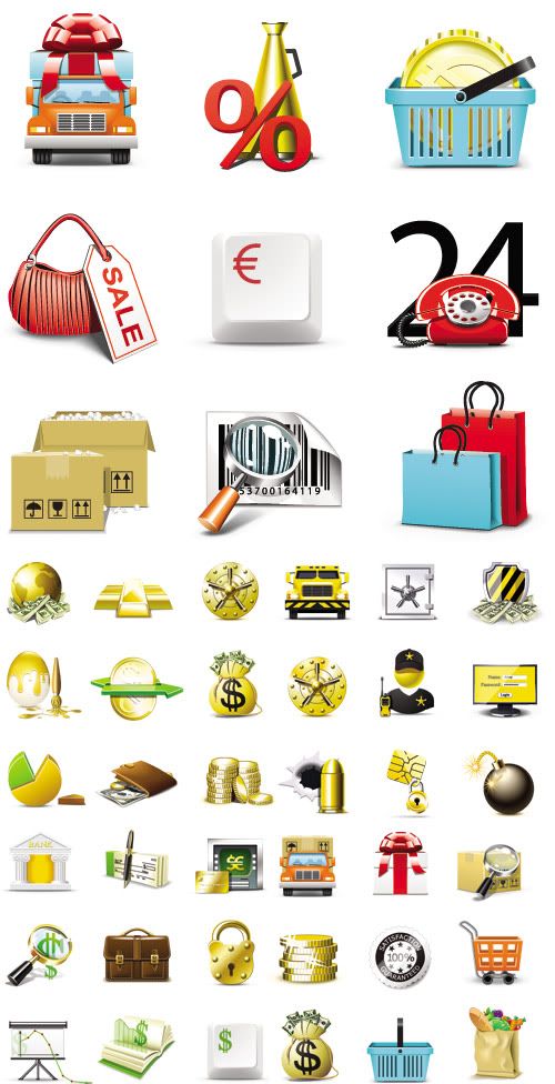 Stock Vector - Finance and Shopping Icons