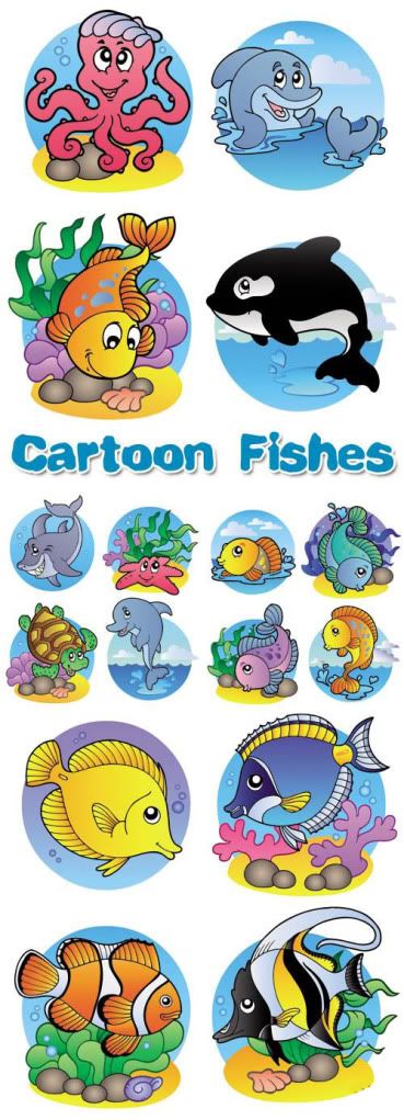 Stock Vector - Cartoon Fish
