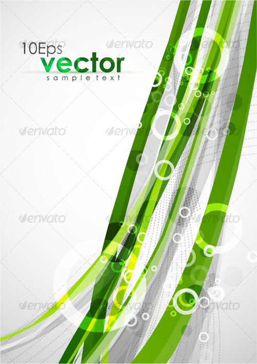 Abstract wavy green lines