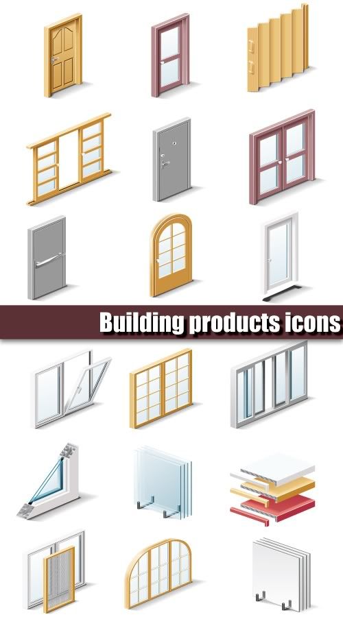 Stock vector - Building products icons