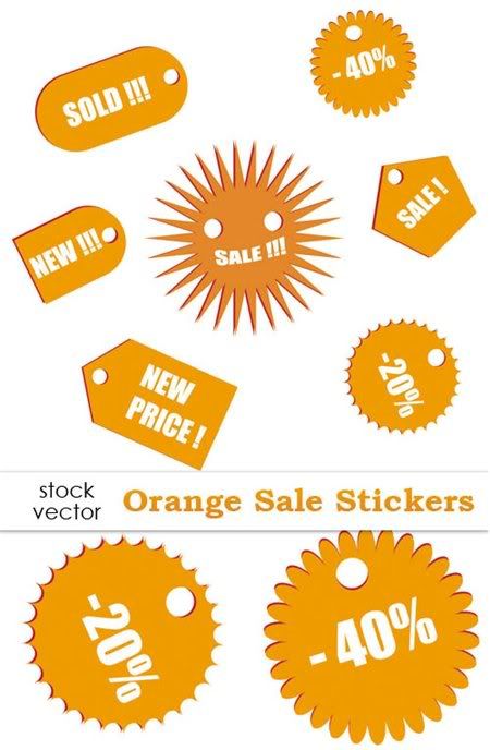 Vector - Orange Sale Stickers