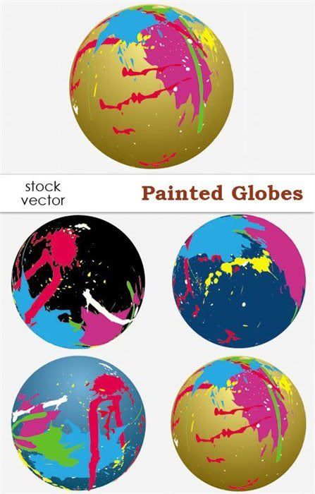 Stock vector - Painted Globes