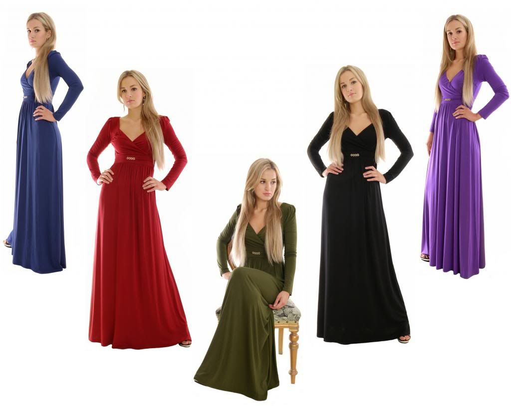 Elegant Wine Red Maxi Dress Long Sleeve Empire Style Maternity Suitable