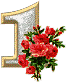 numbers gif photo: Number 1 with a rose TEVILKA-NUMBER1WITHROSES.gif