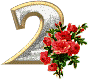 numbers gif photo: Number 2 with a rose TEVILKA-NUMBER2WITHROSES.gif