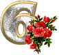 numbers gif photo: Number 6 with a rose TEVILKA-NUMBER6WITHROSES.gif