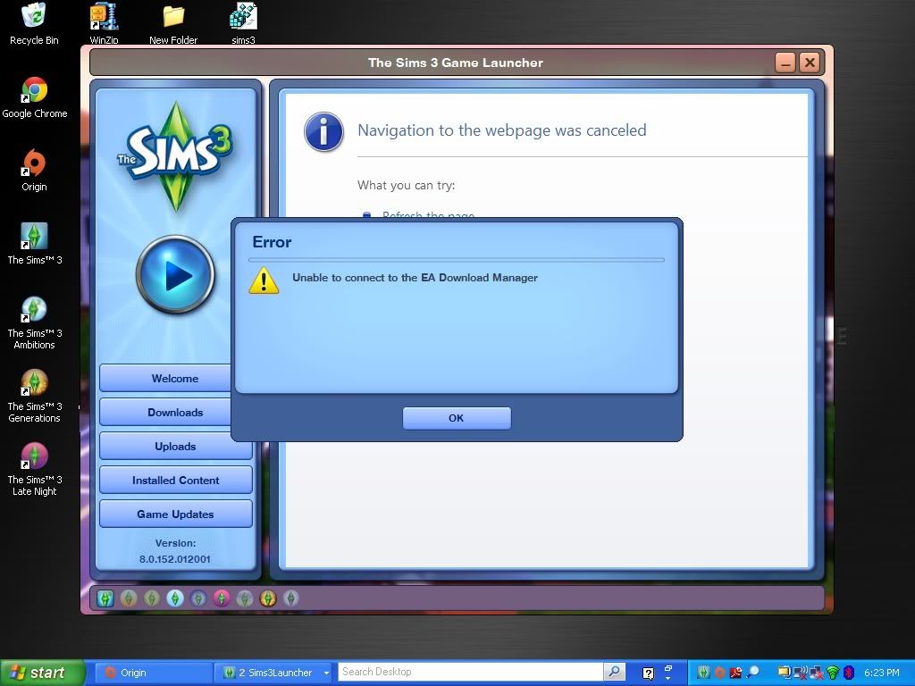 how to connect to ea download manager sims 3