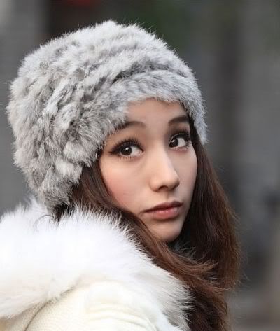Vivi Fashion Electronic on Women Rabbit Fur Hat Knit Cap Handmade Warm Fashion Vivi Recommend Hat