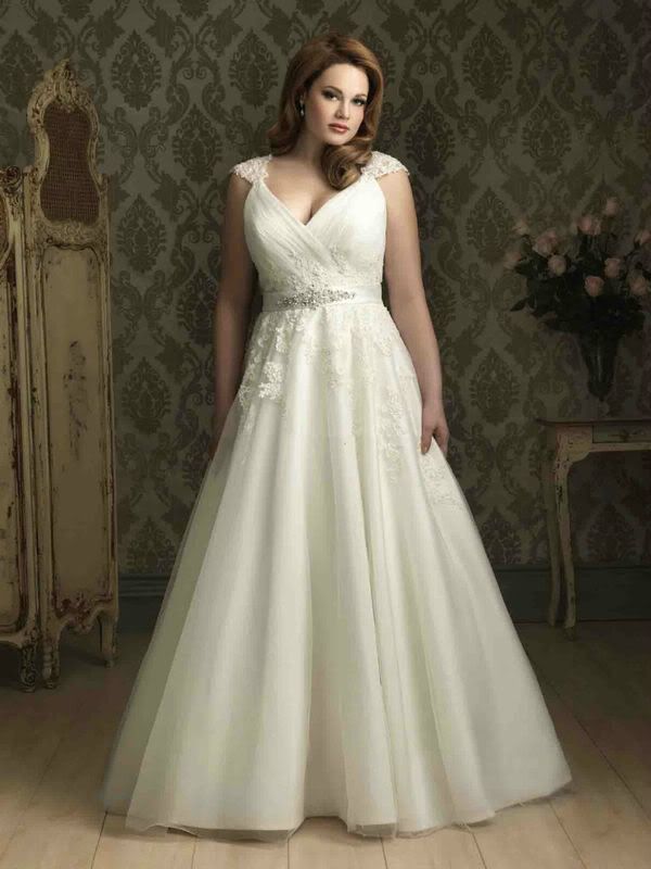 empire line plus size wedding dress