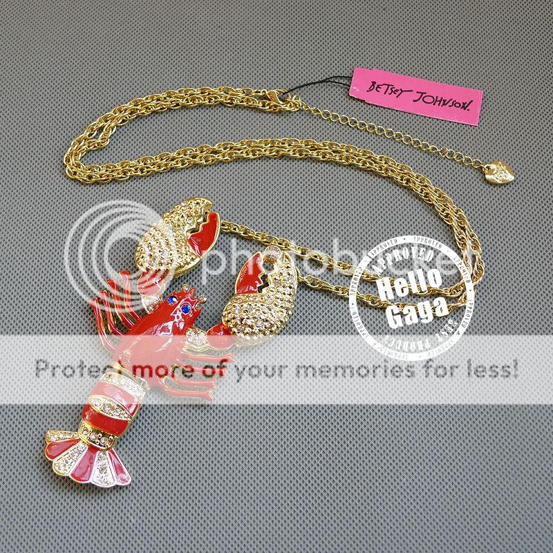 BIG RED LOBSTER BETSEY JOHNSON NECKLACE  