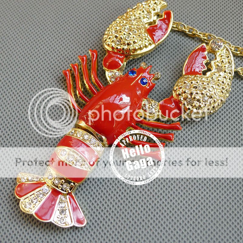 BIG RED LOBSTER BETSEY JOHNSON NECKLACE  