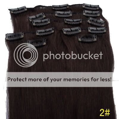 18 clip human hair extensions #2 dark brown hot bid  