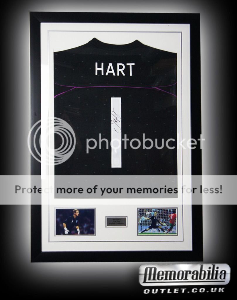 signed joe hart framed shirt england no 1 man city