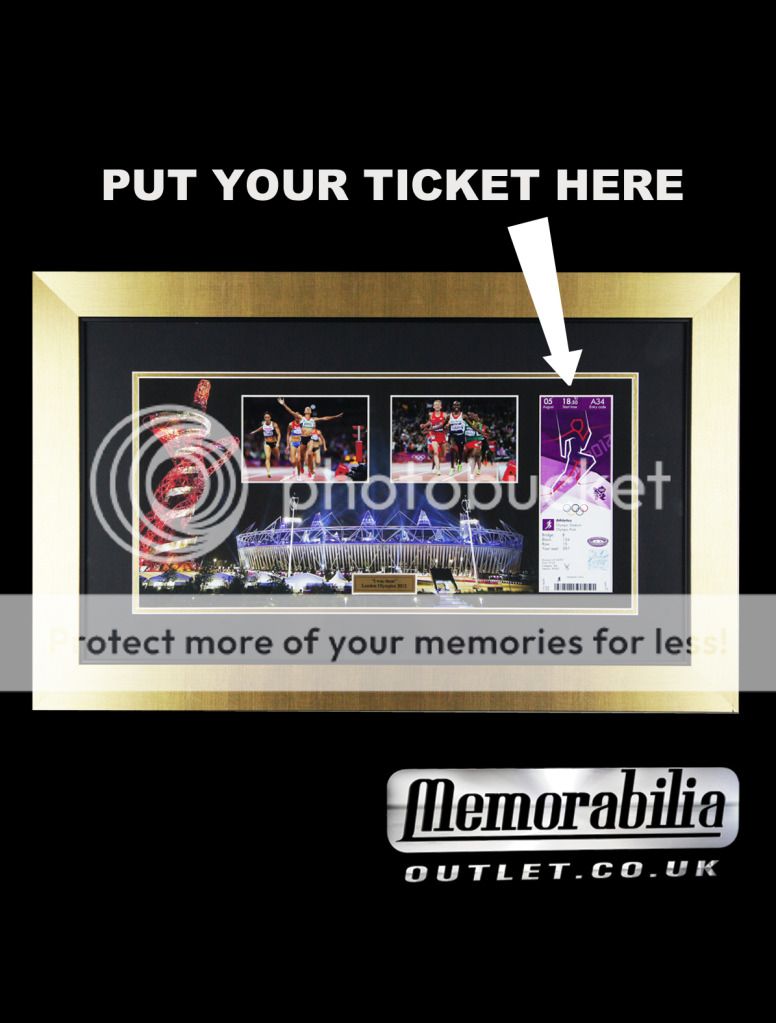 London Olympics 2012 MO Farah Jessica Ennis Framed Ticket Display Your