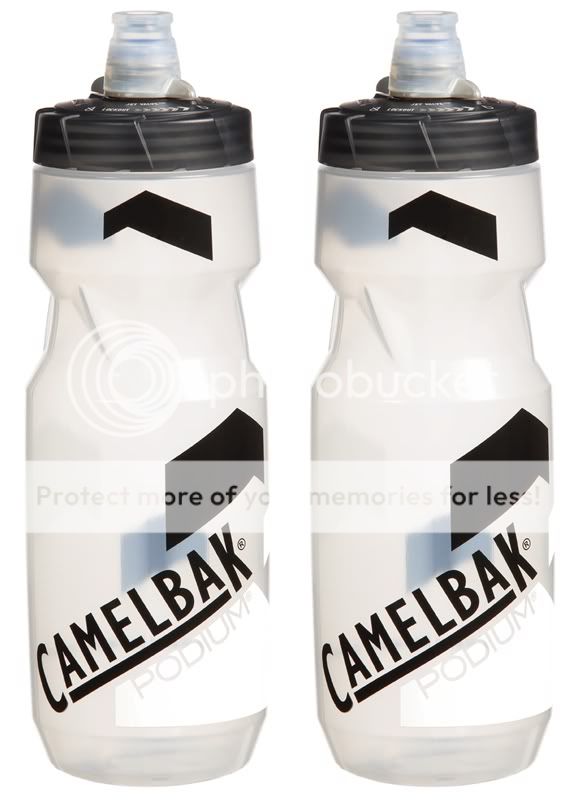 2x CAMELBAK LARGE PODIUM CLEAR/CARBON CYCLING WATER BOTTLES BIDONS 